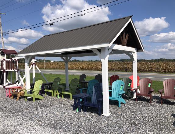 10x16 vinyl pavilion with 8/12 pitch metal roof  $9466.00 